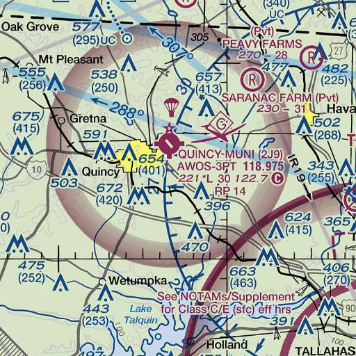 FAA VFR chart of Gadsden Community Hospital, FL