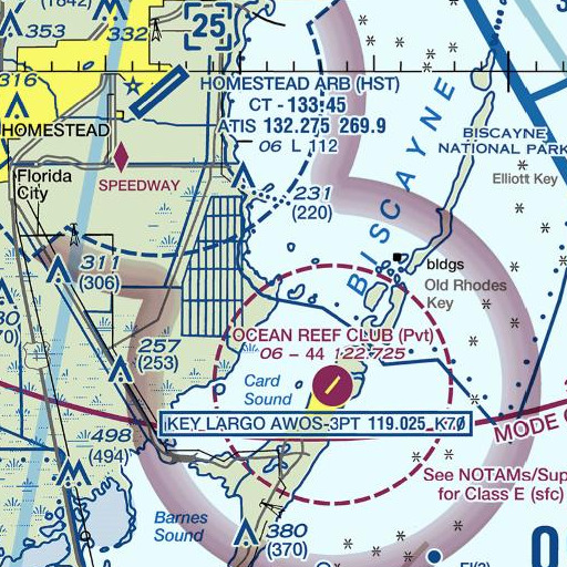 FAA VFR chart of Midnight Pass, FL
