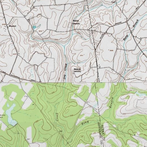 USGS 24K topo map of McBride Cemetery, GA