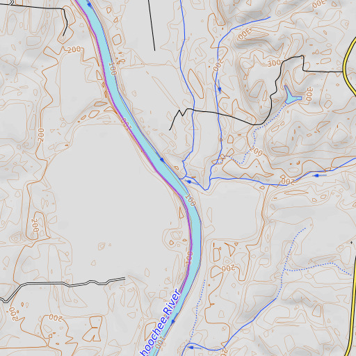 OpenTopoMap map of Roaring Branch, GA