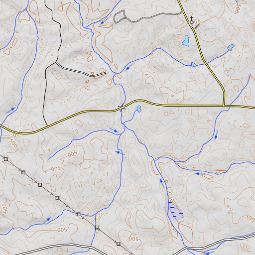 OpenTopoMap map of Watts Branch, GA