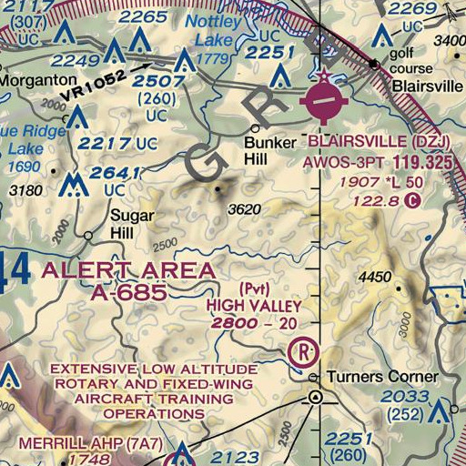 FAA VFR chart of Millshoal Creek, GA