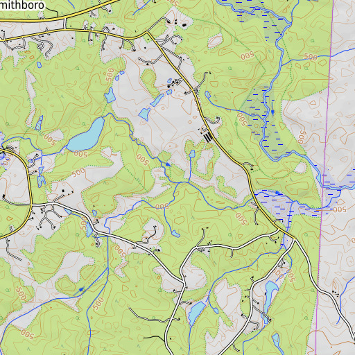 OpenTopoMap map of North Fork Wolf Creek, GA