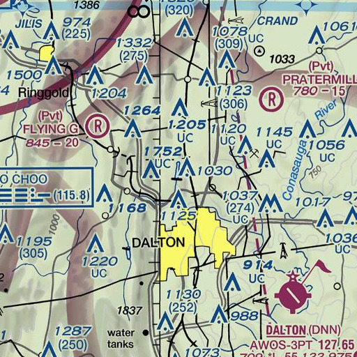 FAA VFR chart of Haig Mill Dam, GA