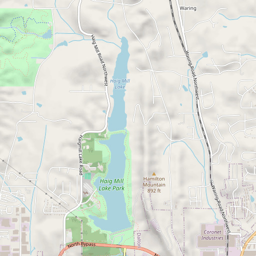 OpenStreetMap map of Haig Mill Dam, GA
