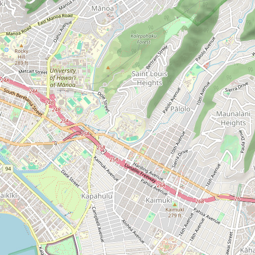 OpenStreetMap map of Aliiolani Elementary School, HI