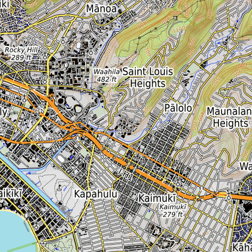 OpenTopoMap map of Aliiolani Elementary School, HI
