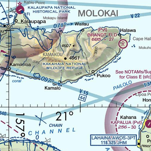 FAA VFR chart of Pia Gulch, HI