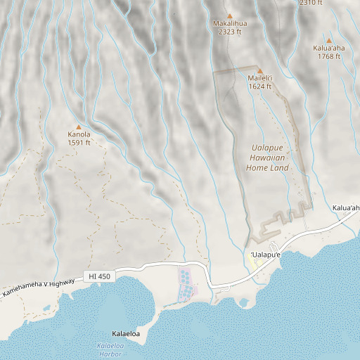 OpenStreetMap map of Pia Gulch, HI