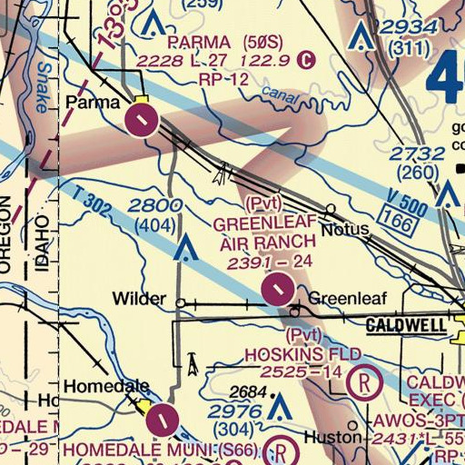 FAA VFR chart of Bowman Ranch, ID