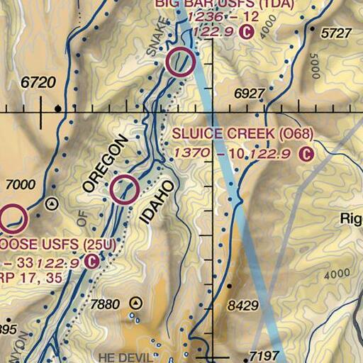 FAA VFR chart of Lightning Creek, ID