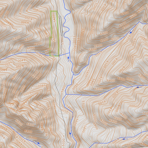 OpenTopoMap map of Paint Creek, ID