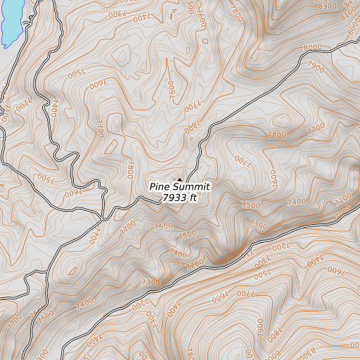 OpenTopoMap map of Pine Summit, ID