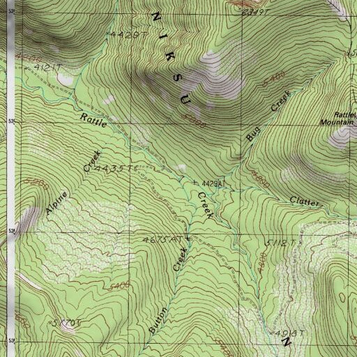 USGS 24K topo map of Button Creek, ID