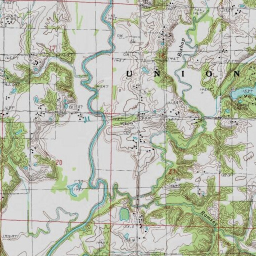 USGS 24K topo map of Ridge Cemetery, IL