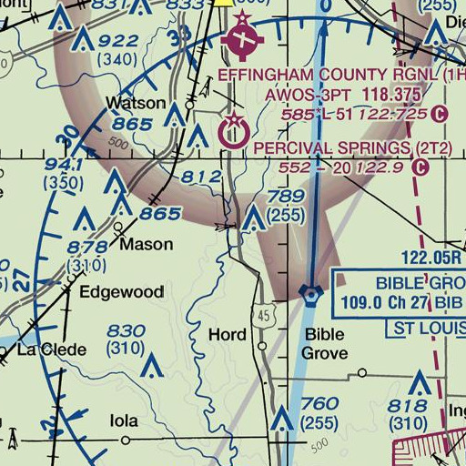 FAA VFR chart of Ridge Cemetery, IL