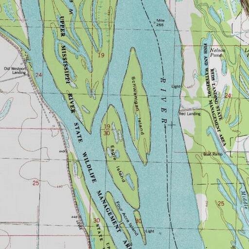 USGS 24K topo map of Gilford Post Light, IL