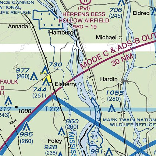 FAA VFR chart of Gilford Post Light, IL