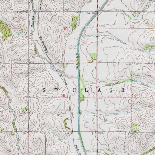 USGS 24K topo map of Skunk Creek, IA