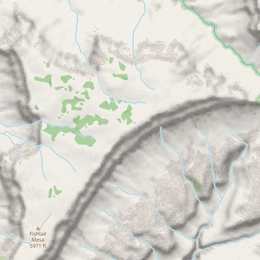 OpenStreetMap map of Fishtail Mesa, AZ