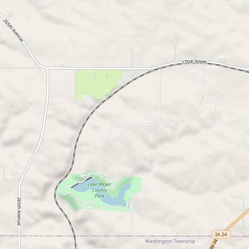OpenStreetMap map of Lake Meyer Dam, IA