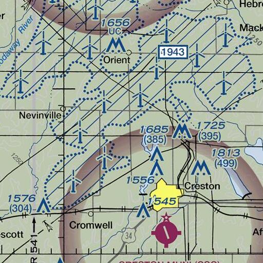 FAA VFR chart of Spaulding, IA