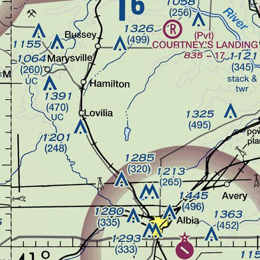 FAA VFR chart of Monroe County Comservation Area, IA