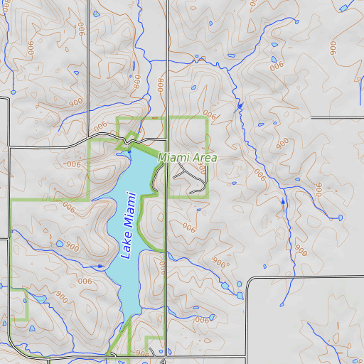 OpenTopoMap map of Monroe County Comservation Area, IA
