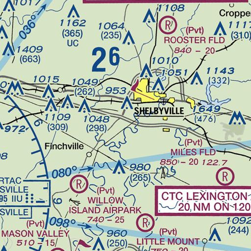 FAA VFR chart of Dry Run, KY
