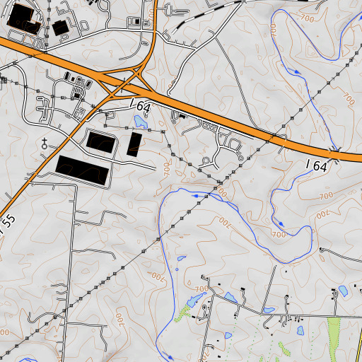 OpenTopoMap map of Dry Run, KY
