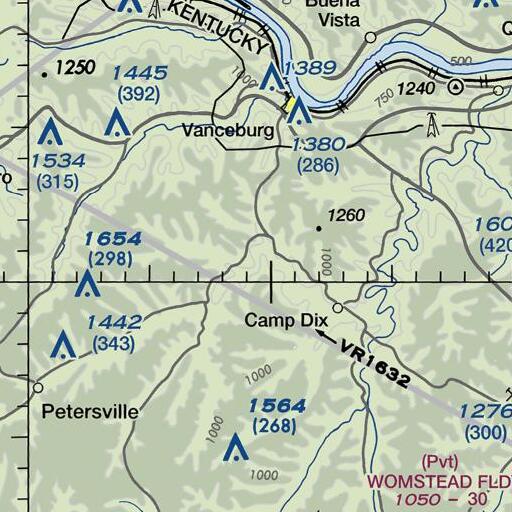 FAA VFR chart of Miller Branch, KY