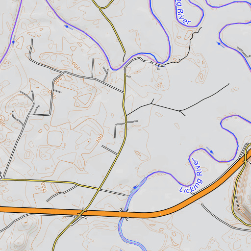 OpenTopoMap map of Moores Ferry, KY