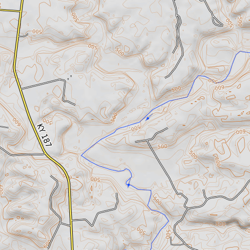 OpenTopoMap map of Sunfish Creek, KY