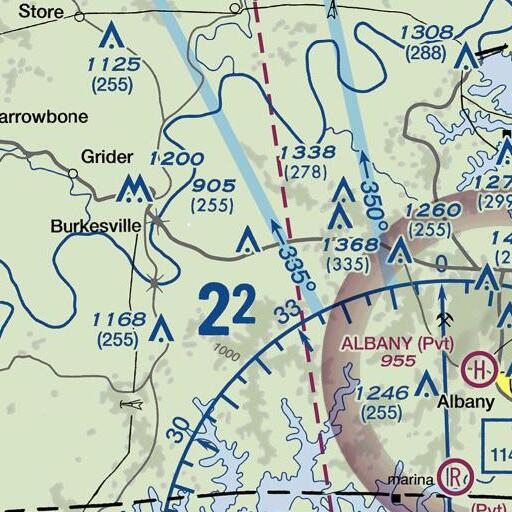 FAA VFR chart of Vaughn Creek, KY