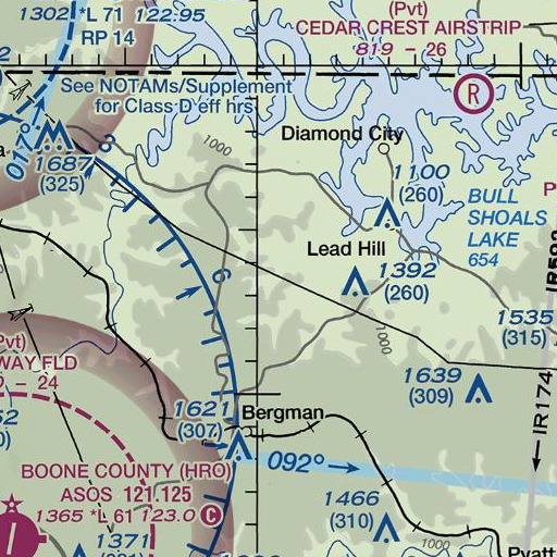 FAA VFR chart of Jones Hollow, AR