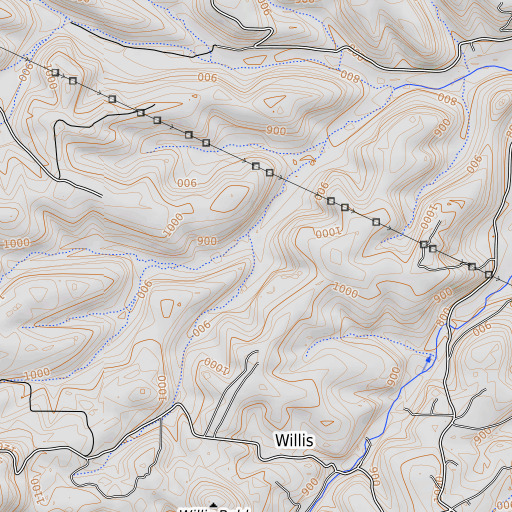 OpenTopoMap map of Jones Hollow, AR