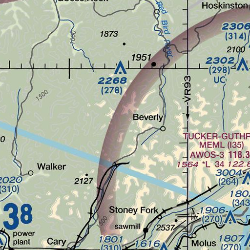 FAA VFR chart of Carter Roark Branch, KY