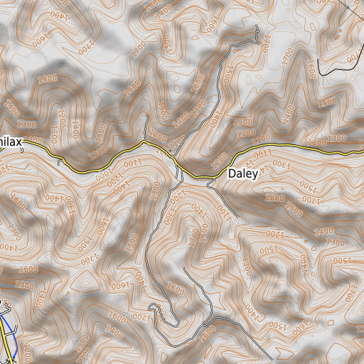 OpenTopoMap map of Collins Branch, KY