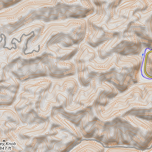 OpenTopoMap map of Joe Branch, KY