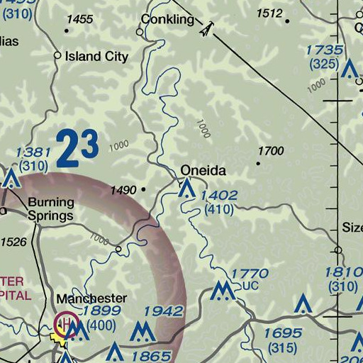 FAA VFR chart of Oneida Grade School, KY