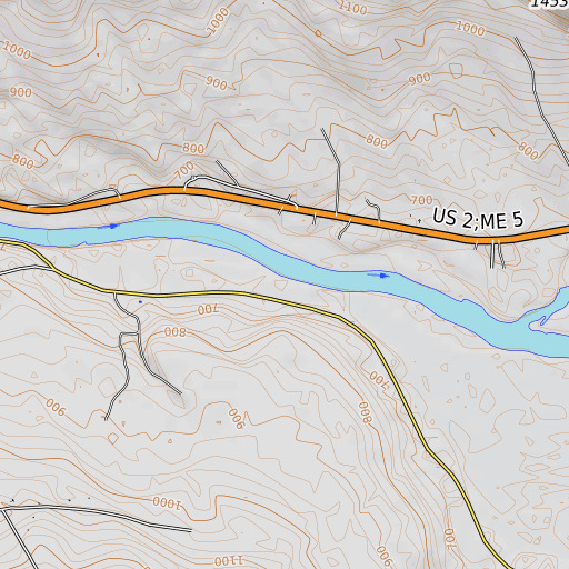 OpenTopoMap map of Bartlett Cemetery, ME