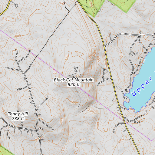 OpenTopoMap map of Black Cat Mountain, ME