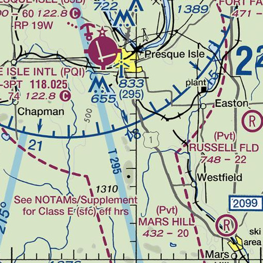 FAA VFR chart of Echo Lake, ME