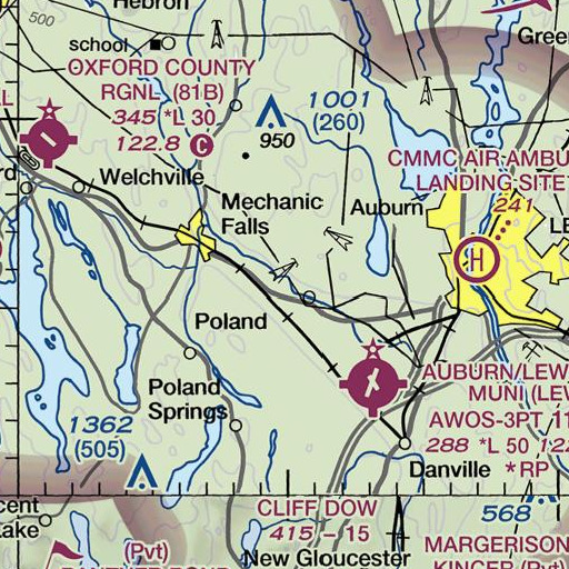 FAA VFR chart of Morgan Brook, ME