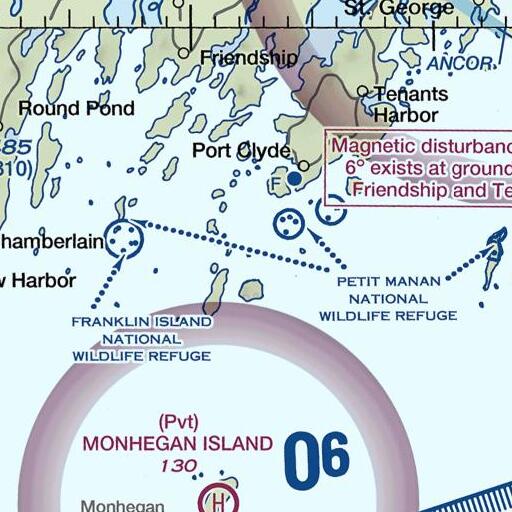 FAA VFR chart of Shag Ledges, ME