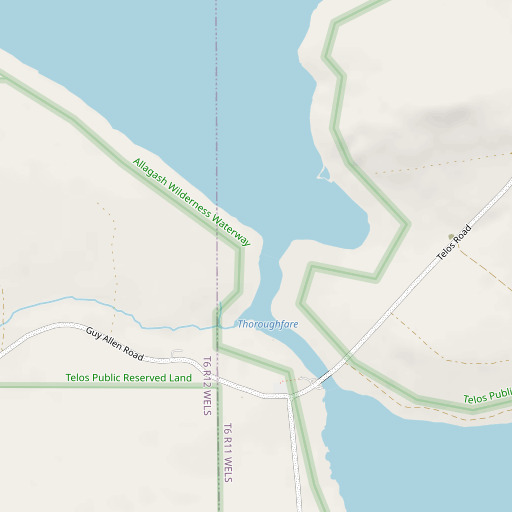 OpenStreetMap map of Throughfare Campsite, ME