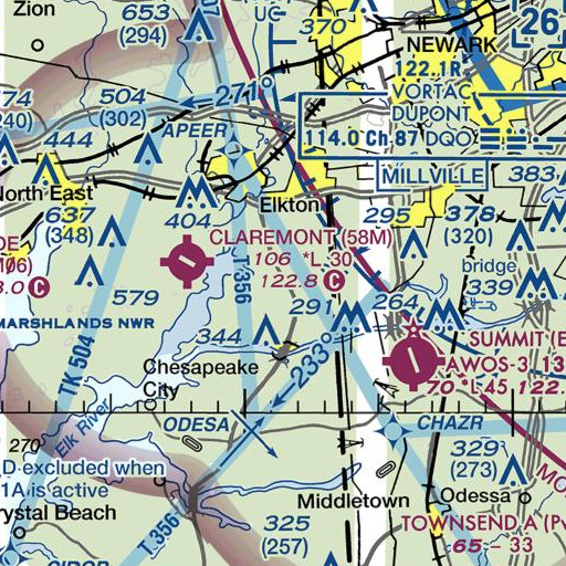 FAA VFR chart of Hill School (historical), MD