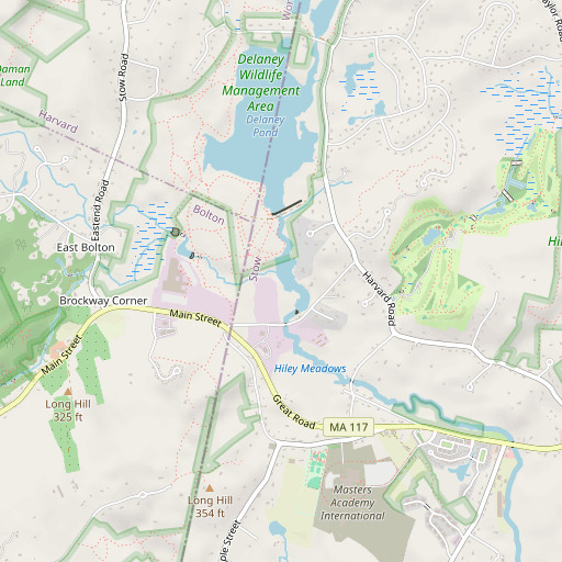 OpenStreetMap map of Great Brook, MA
