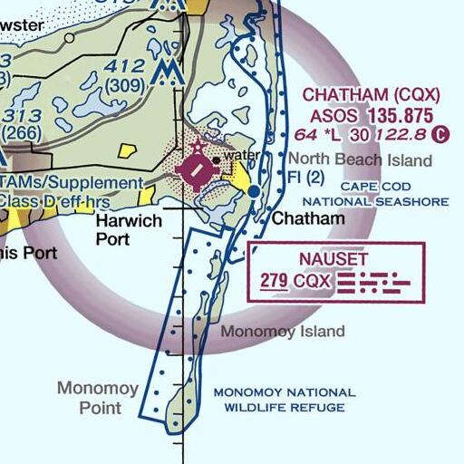 FAA VFR chart of Amos Point, MA