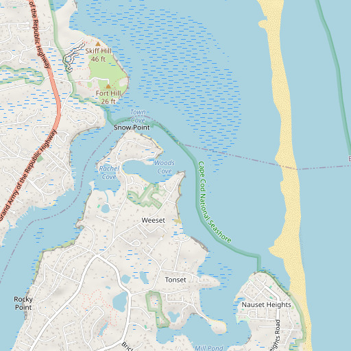 OpenStreetMap map of Weeset Point, MA